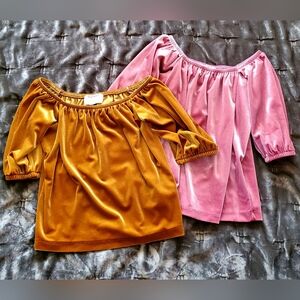 2 Girls Velour Tops from Old Navy